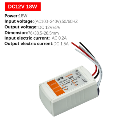 12 volt led drivers Power Supply 18W 28W 48W 72W 100W AC 110V 220V to 12V DC Lighting Transformer Adapter for LED Strip CCTV - Image 3